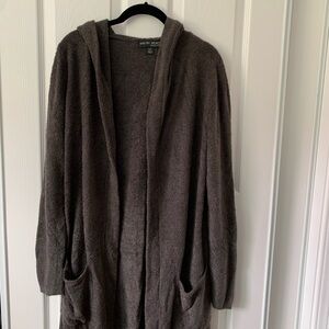 Barefoot Dreams Cozychic Lite Cardigan Charcoal Grey